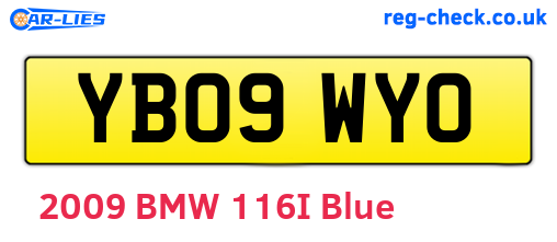 YB09WYO are the vehicle registration plates.