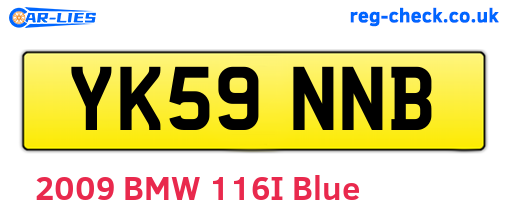 YK59NNB are the vehicle registration plates.