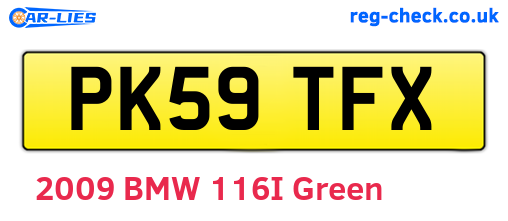 PK59TFX are the vehicle registration plates.