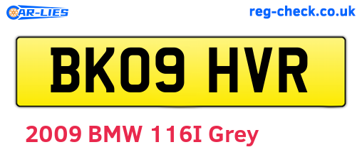 BK09HVR are the vehicle registration plates.