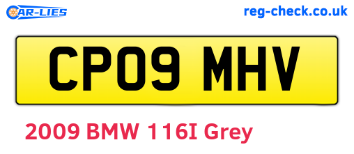 CP09MHV are the vehicle registration plates.
