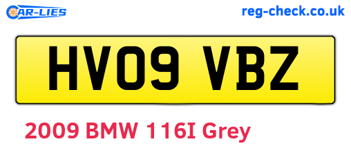 HV09VBZ are the vehicle registration plates.