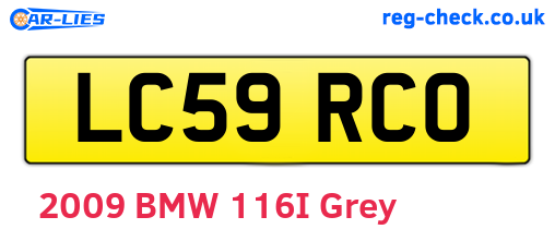 LC59RCO are the vehicle registration plates.