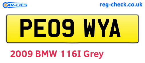 PE09WYA are the vehicle registration plates.