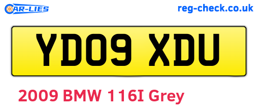 YD09XDU are the vehicle registration plates.