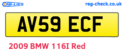 AV59ECF are the vehicle registration plates.