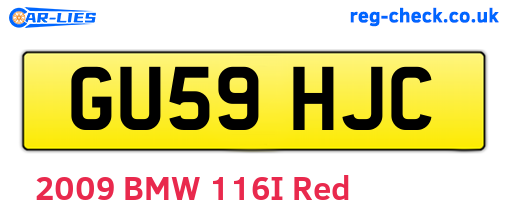 GU59HJC are the vehicle registration plates.