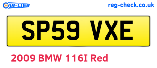 SP59VXE are the vehicle registration plates.