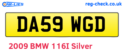 DA59WGD are the vehicle registration plates.