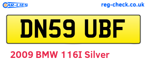 DN59UBF are the vehicle registration plates.