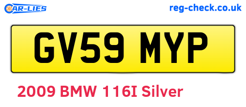 GV59MYP are the vehicle registration plates.