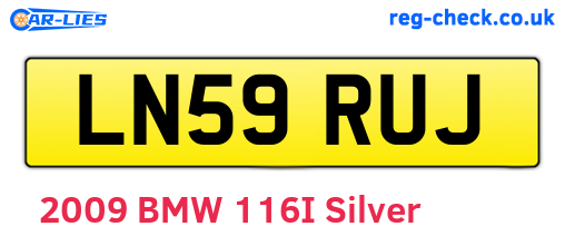 LN59RUJ are the vehicle registration plates.