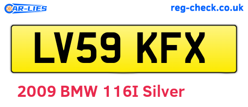 LV59KFX are the vehicle registration plates.