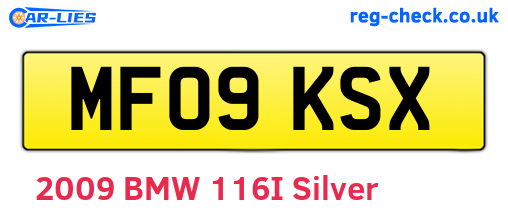 MF09KSX are the vehicle registration plates.