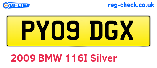 PY09DGX are the vehicle registration plates.
