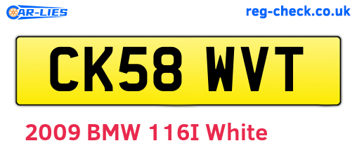 CK58WVT are the vehicle registration plates.