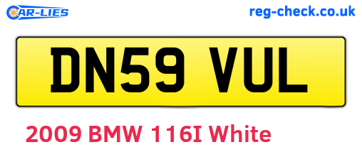 DN59VUL are the vehicle registration plates.