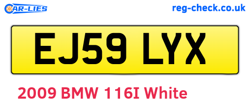 EJ59LYX are the vehicle registration plates.
