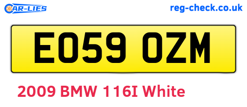 EO59OZM are the vehicle registration plates.