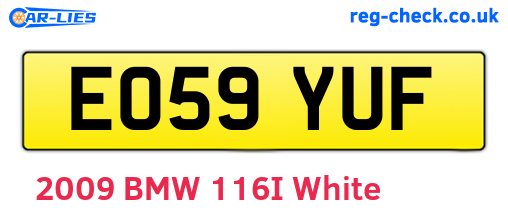 EO59YUF are the vehicle registration plates.