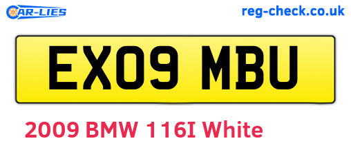 EX09MBU are the vehicle registration plates.
