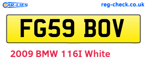 FG59BOV are the vehicle registration plates.