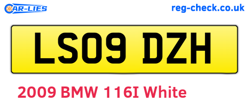 LS09DZH are the vehicle registration plates.