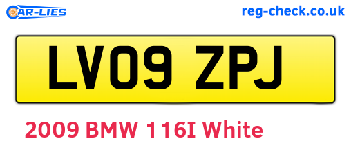 LV09ZPJ are the vehicle registration plates.