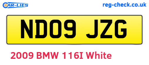 ND09JZG are the vehicle registration plates.