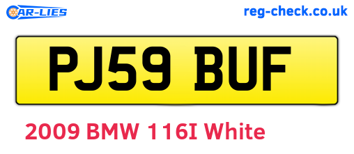 PJ59BUF are the vehicle registration plates.