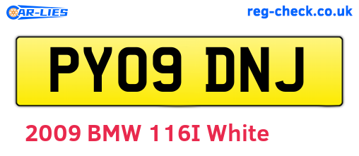 PY09DNJ are the vehicle registration plates.