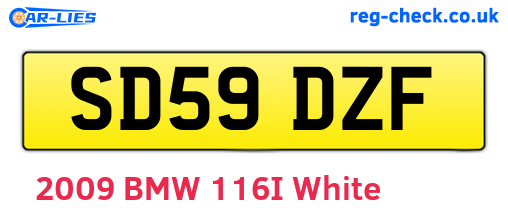 SD59DZF are the vehicle registration plates.