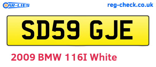 SD59GJE are the vehicle registration plates.