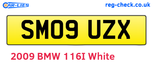 SM09UZX are the vehicle registration plates.