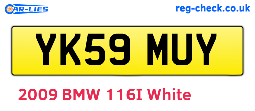 YK59MUY are the vehicle registration plates.