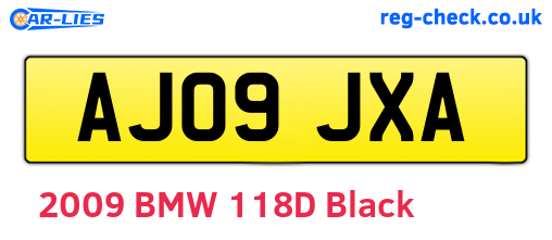 AJ09JXA are the vehicle registration plates.