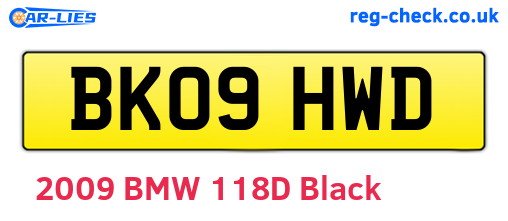 BK09HWD are the vehicle registration plates.