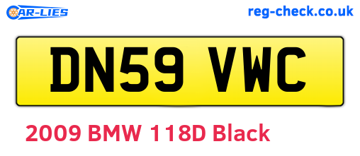 DN59VWC are the vehicle registration plates.