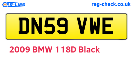 DN59VWE are the vehicle registration plates.