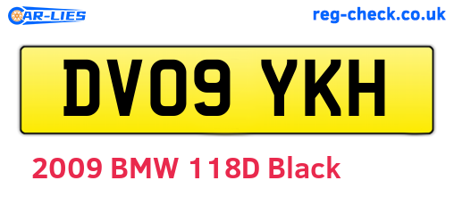 DV09YKH are the vehicle registration plates.