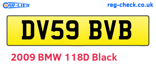 DV59BVB are the vehicle registration plates.