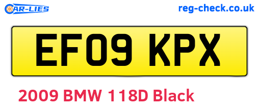 EF09KPX are the vehicle registration plates.