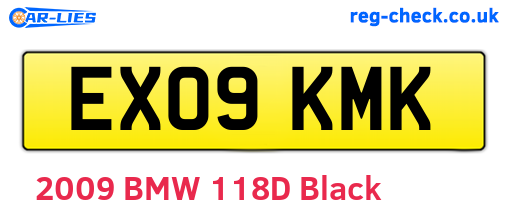 EX09KMK are the vehicle registration plates.