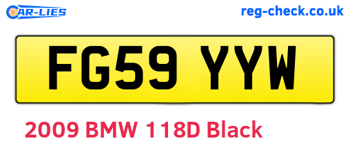 FG59YYW are the vehicle registration plates.
