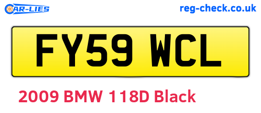 FY59WCL are the vehicle registration plates.
