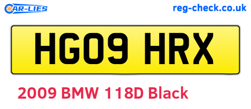 HG09HRX are the vehicle registration plates.