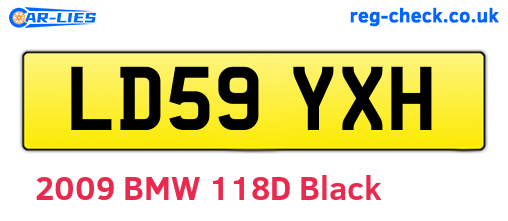 LD59YXH are the vehicle registration plates.
