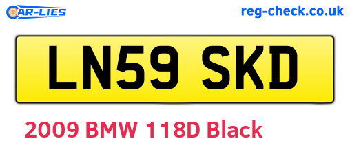 LN59SKD are the vehicle registration plates.