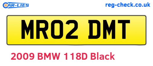MR02DMT are the vehicle registration plates.