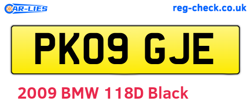 PK09GJE are the vehicle registration plates.